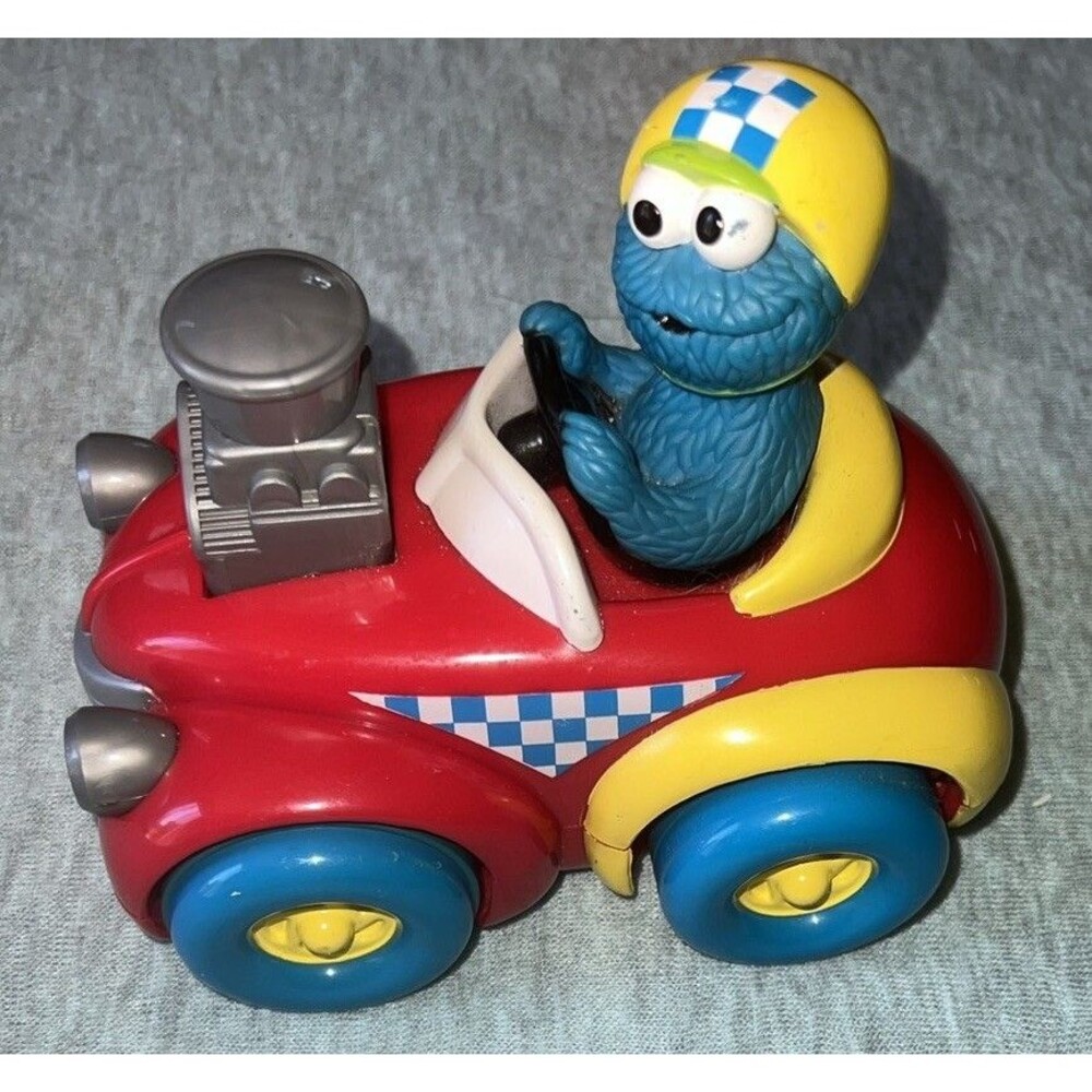 Sesame Street COOKIE MONSTER CAR 6" Press & Go Racer 1998 TYCO Vintage Toy